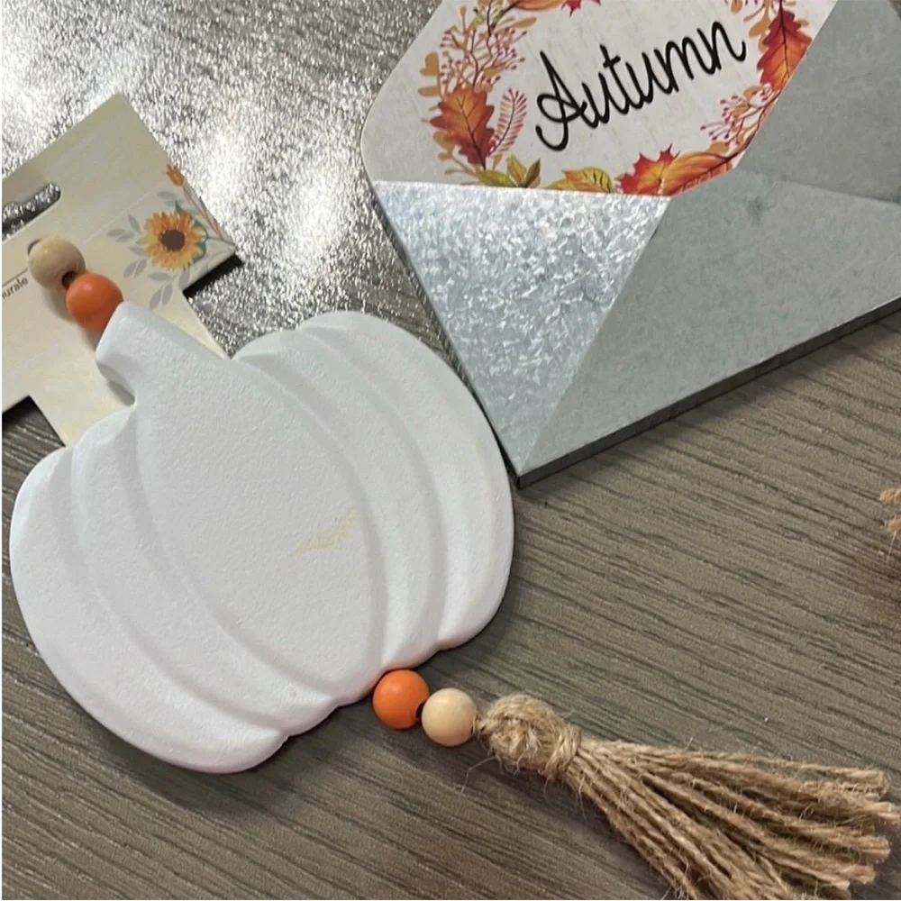 Autumn Leaf, Fall Envelope & Pumpkin Hanging/Tier Tray 3pcs Set 🍃🆕🍃